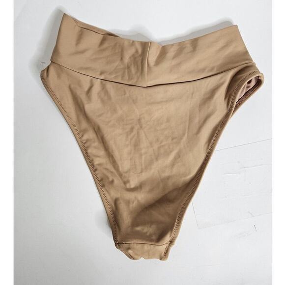 Aerie Offline Real Good Cheeky Swim Bottom High Waisted M Tan - Picture 2 of 3